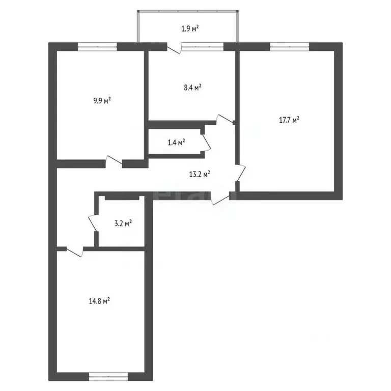 3-к кв. Амурская область, Тында Октябрьская ул., 2 (69.3 м) - Фото 1