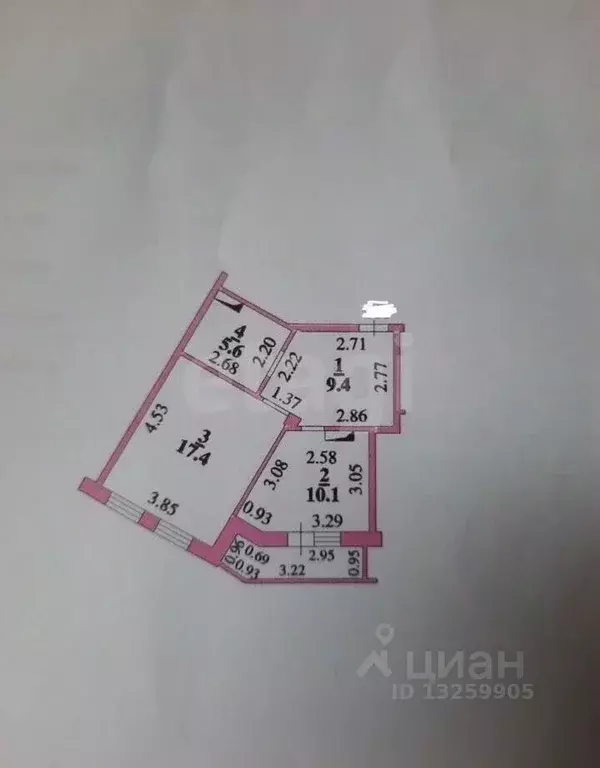 1-к кв. Липецкая область, Липецк ул. А.Г. Стаханова, 77к1 (46.0 м) - Фото 2