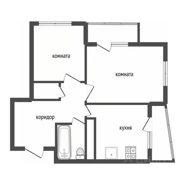 2-к кв. Воронежская область, Воронеж Московский просп., 42/1 (48.79 м) - Фото 2