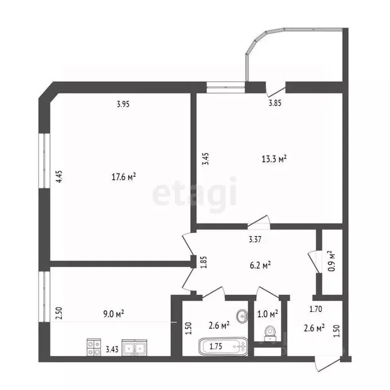 2-к кв. Мордовия, Саранск ул. Коваленко, 23 (53.2 м) - Фото 1