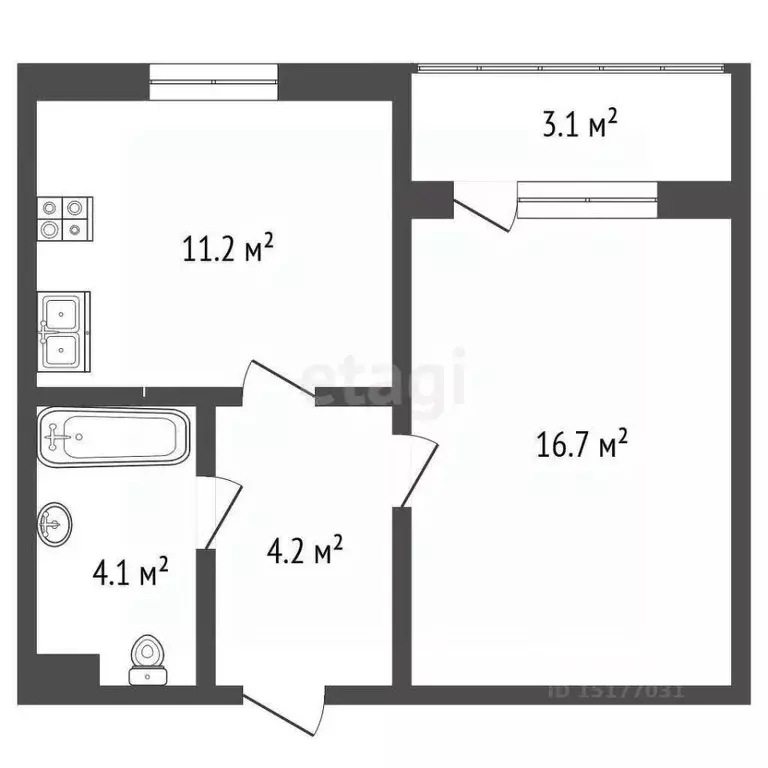 1-к кв. Ямало-Ненецкий АО, Новый Уренгой Энтузиастов мкр, 9 (39.3 м) - Фото 1
