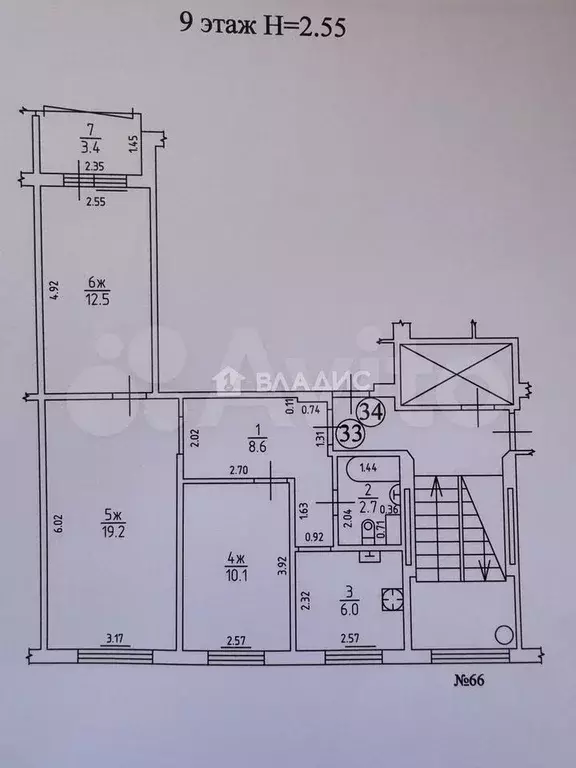 3-к. квартира, 63,1 м, 9/9 эт. - Фото 0