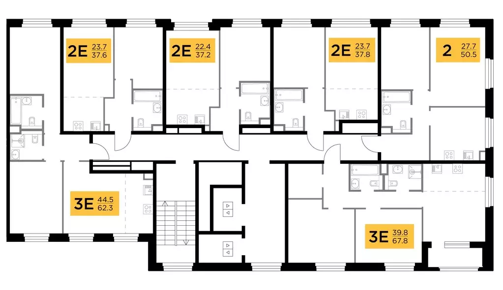 2-к кв. Московская область, Мытищи Белый Grad жилой комплекс, 12.1 ... - Фото 2