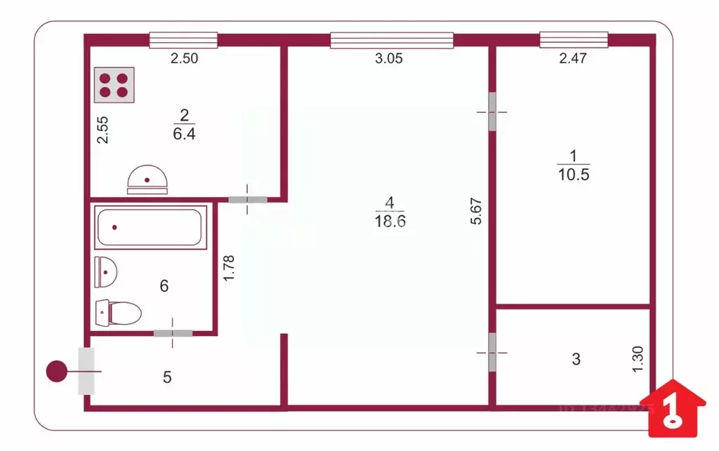 2-к кв. Омская область, Омский район, с. Морозовка ул. 25-го ... - Фото 2
