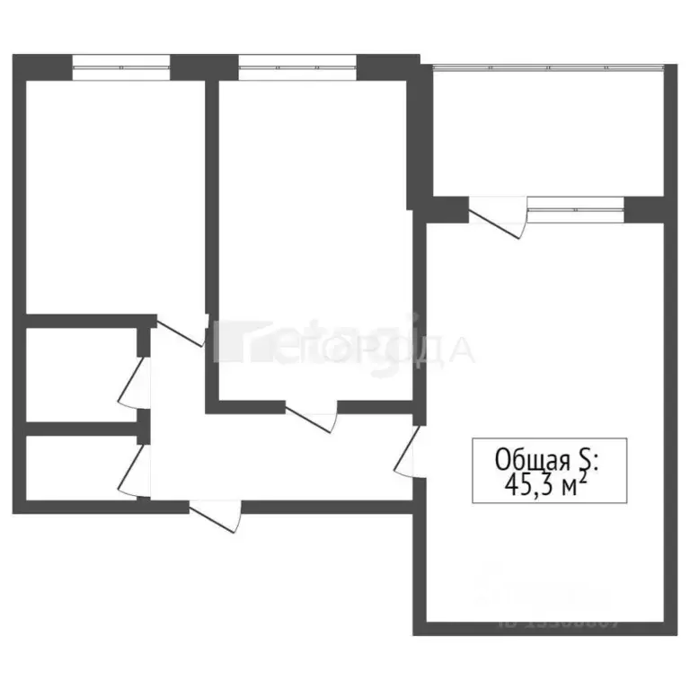 2-к кв. Кемеровская область, Новокузнецк Запорожская ул., 9 (43.1 м) - Фото 2