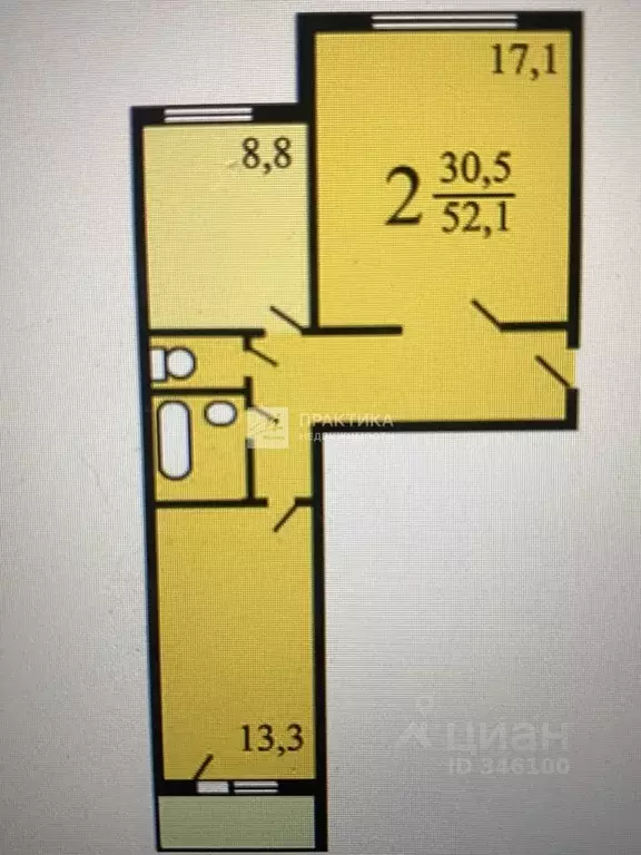 2-к кв. Москва Загорьевский проезд, 7К1 (52.3 м) - Фото 2
