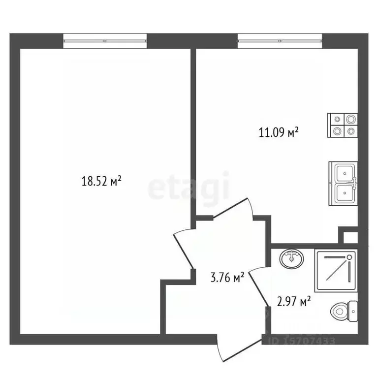 1-к кв. Ленинградская область, Гатчинский муниципальный округ, д. ... - Фото 2