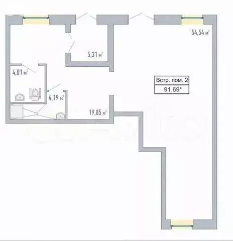 Торговая площадь (89 м) - Фото 1