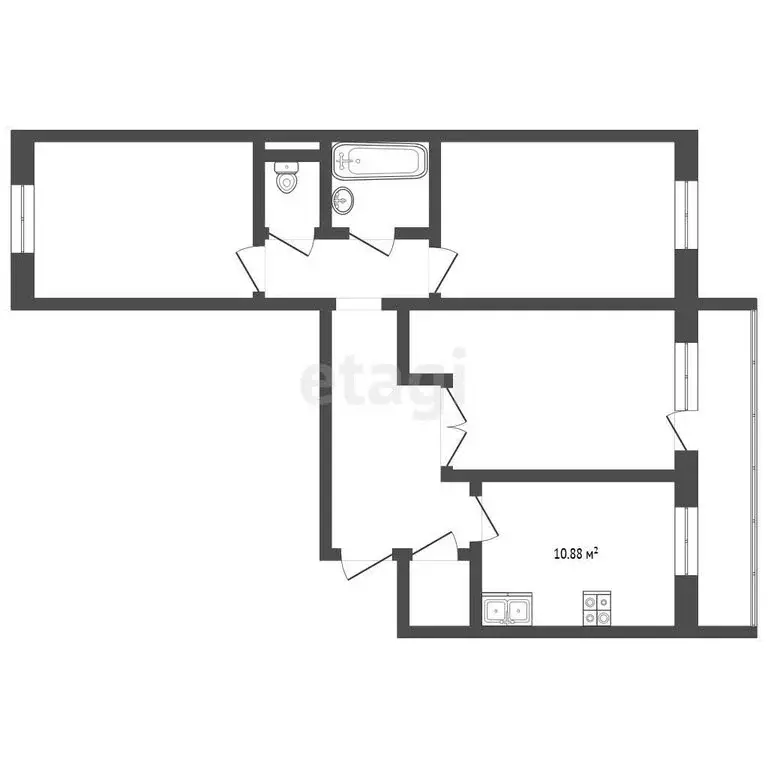 3-комнатная квартира: Томск, улица Архитектора Василия Болдырева, 4 ... - Фото 1