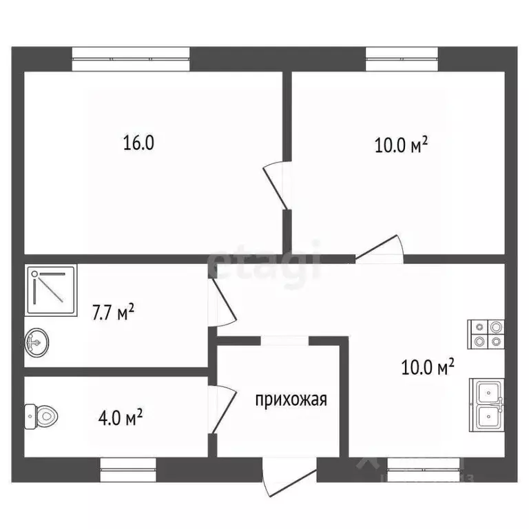 2-к кв. Псковская область, Псков Лесная ул., 15 (47.7 м) - Фото 1