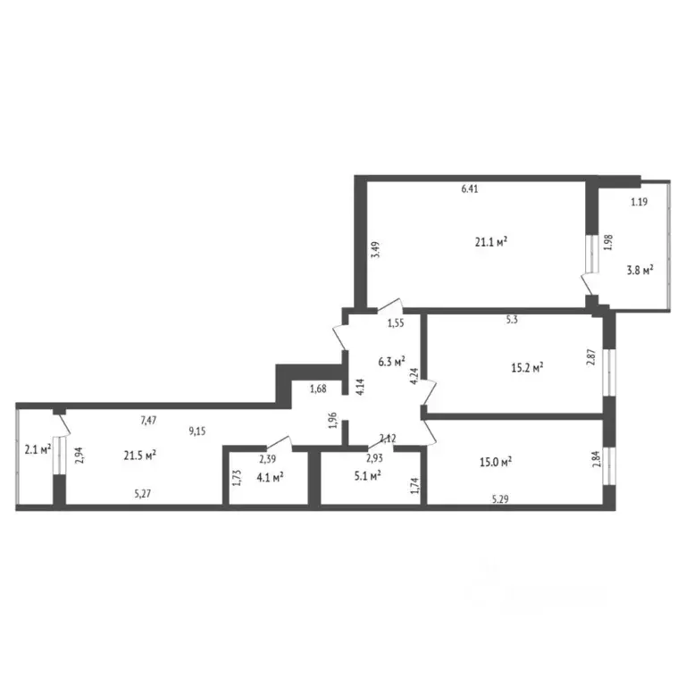 3-к кв. Тюменская область, Тюмень ул. Братьев Бондаревых, 5 (96.8 м) - Фото 2