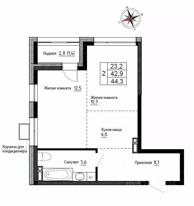 2-к кв. Приморский край, Надеждинский район, пос. Новый ул. Ленина, ... - Фото 1