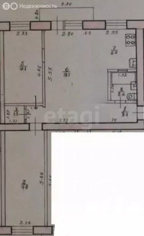 3-комнатная квартира: Прохладный, Красноармейская улица, 109 (54.1 м) - Фото 1