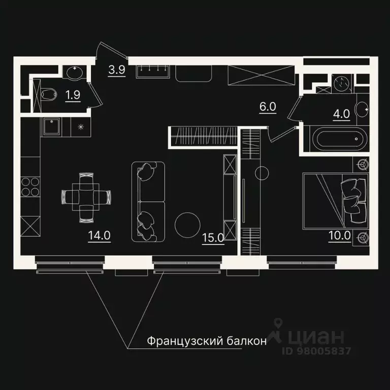 2-к кв. Тюменская область, Тюмень ул. Щербакова, 2к3 (54.7 м) - Фото 0