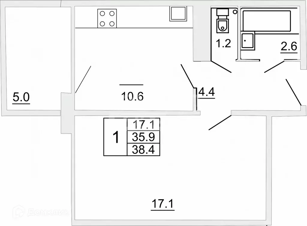 Продаётся 1-к квартира, 35.9 м - Фото 1