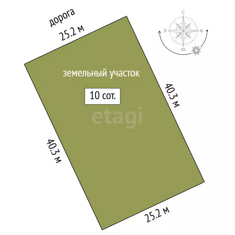 Участок в деревня Красный Яр, микрорайон Восточный (10 м) - Фото 1