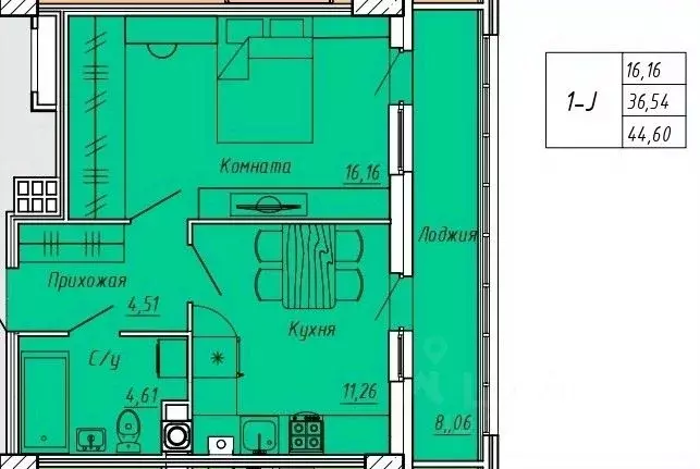 1-к кв. Ивановская область, Иваново Апрельская ул., 95 (44.6 м) - Фото 0