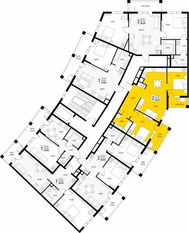 2-комнатная квартира: Сукко, жилой комплекс Кипарис (64 м) - Фото 2