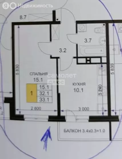 1-комнатная квартира: Краснодар, улица имени Героя Ростовского, 8к3 ... - Фото 1