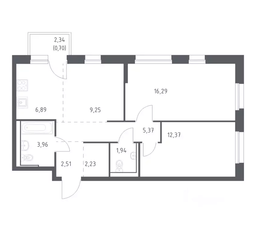 2-к кв. Приморский край, Владивосток Днепровская ул., 19 (61.51 м) - Фото 1