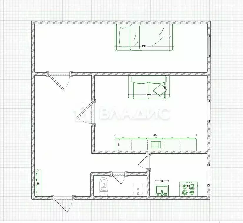 2-к кв. Пензенская область, Пенза ул. Красная Горка, 37Б (41.8 м) - Фото 2