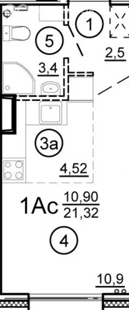 Квартира-студия: Тверь, улица Левитана, 93А (21.5 м) - Фото 1