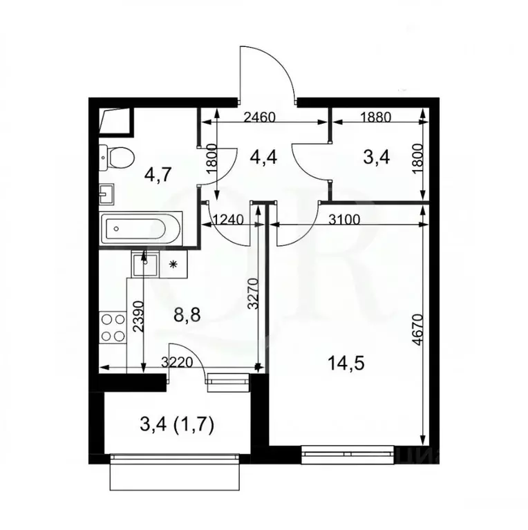 1-к кв. Московская область, Ленинский городской округ, пос. Развилка ... - Фото 2