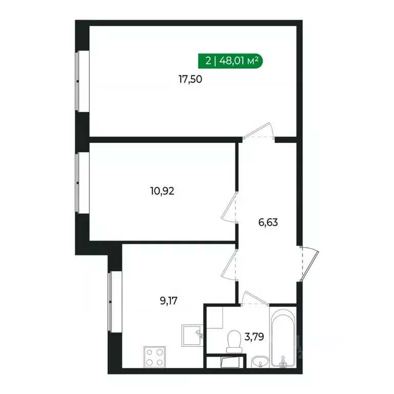 2-к кв. Ленинградская область, Сертолово Всеволожский район, ... - Фото 2