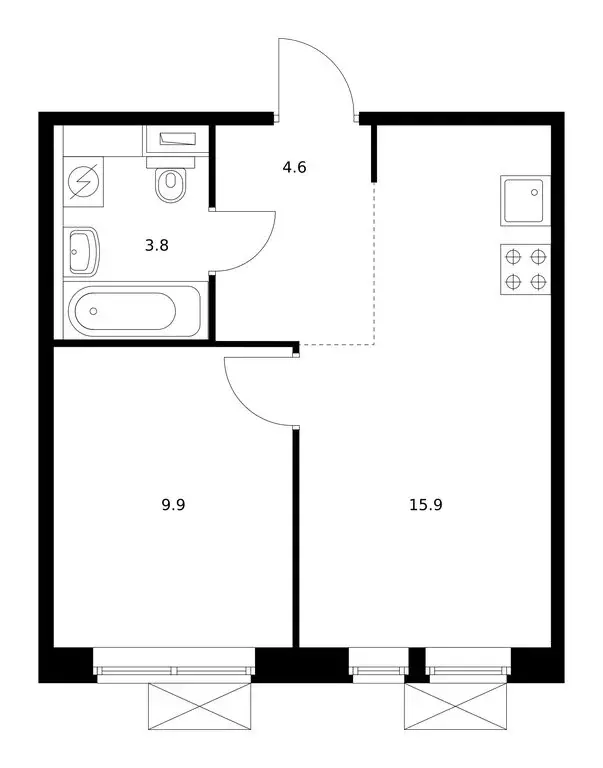 1-комнатная квартира: посёлок Ильинское-Усово, ЖК Ильинские Луга (34.2 ... - Фото 1