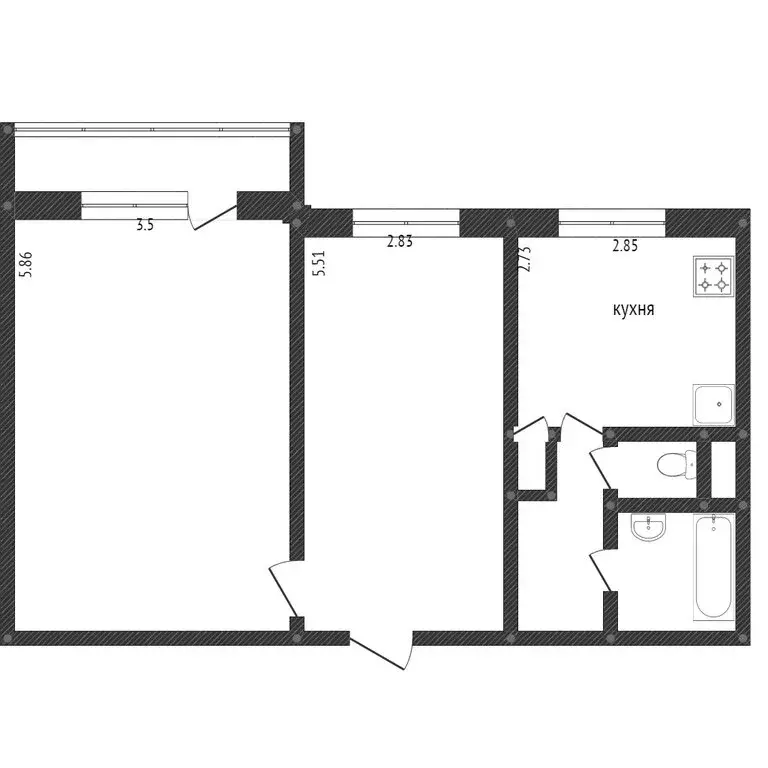 2-комнатная квартира: Омск, улица Ватутина, 28/1 (50.9 м) - Фото 0