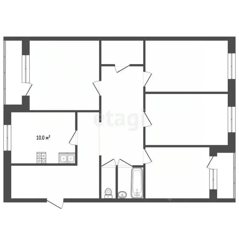 4-к кв. Ямало-Ненецкий АО, Муравленко ул. Ленина, 125 (85.2 м) - Фото 1