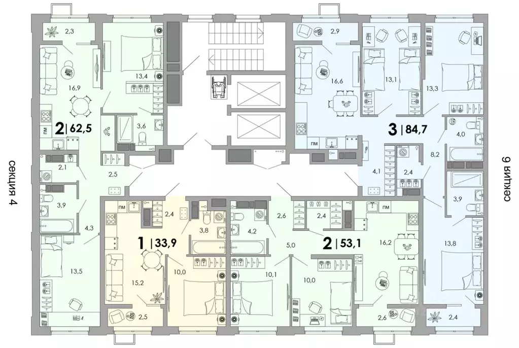 2-к кв. Владимирская область, Владимир Уно жилой комплекс (62.5 м) - Фото 2