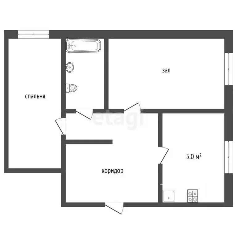 2-комнатная квартира: посёлок Курорт-Самоцвет, Центральная улица, 6 ... - Фото 1