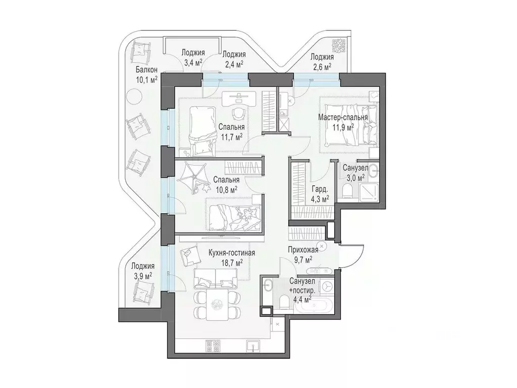 3-к кв. Москва ул. Эдуарда Стрельцова, 2к2 (84.5 м) - Фото 0