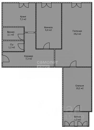 3-к кв. Башкортостан, Стерлитамак Коммунистическая ул., 24 (57.3 м) - Фото 1