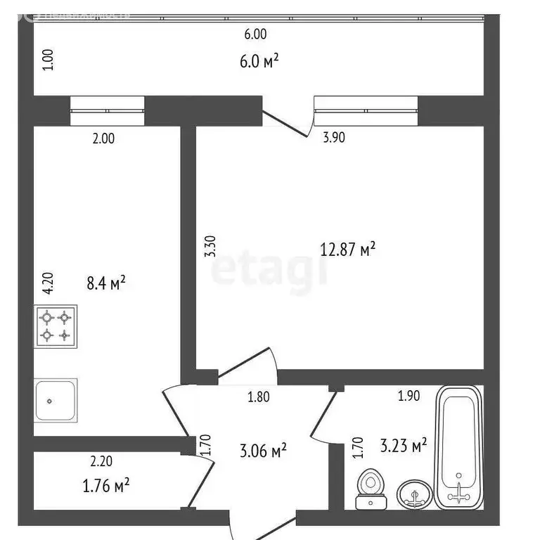 1-комнатная квартира: Саранск, улица Гагарина, 11 (29.5 м) - Фото 0