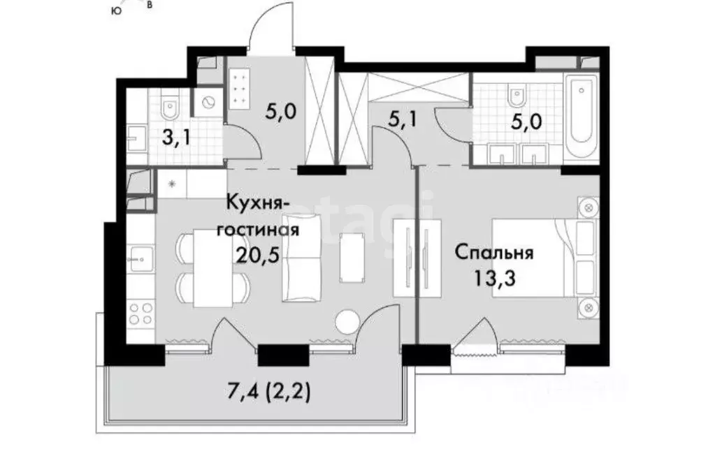 2-к кв. Москва Снежная ул., вл22к3 (54.2 м) - Фото 0