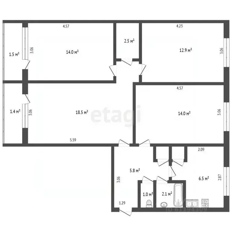 3-к кв. Мордовия, Саранск ул. Сущинского, 7 (78.0 м) - Фото 2