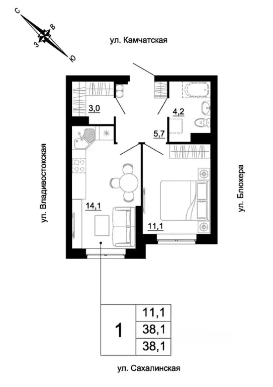 1-к кв. Свердловская область, Екатеринбург ул. Кронштадтская (38.1 м) - Фото 1
