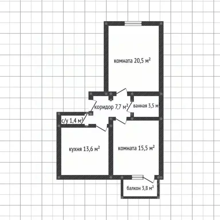 2-к кв. Краснодарский край, Белореченск Родниковый пер., 2Б (62.2 м) - Фото 2