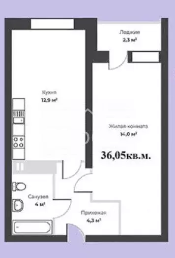 1-к кв. Самарская область, Самара ул. Советской Армии, 91 (36.0 м) - Фото 1