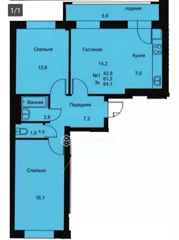 3-к кв. Кировская область, Киров ул. Современная, 13 (61.2 м) - Фото 0