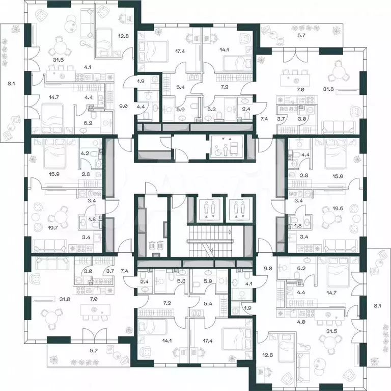 3-к. квартира, 116,4 м, 4/18 эт. - Фото 1