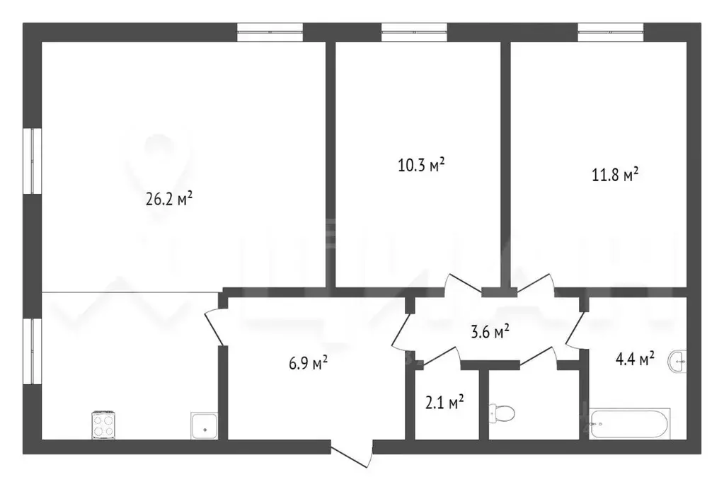 3-к кв. Чувашия, Чебоксары бул. Анатолия Миттова, 45 (65.1 м) - Фото 1