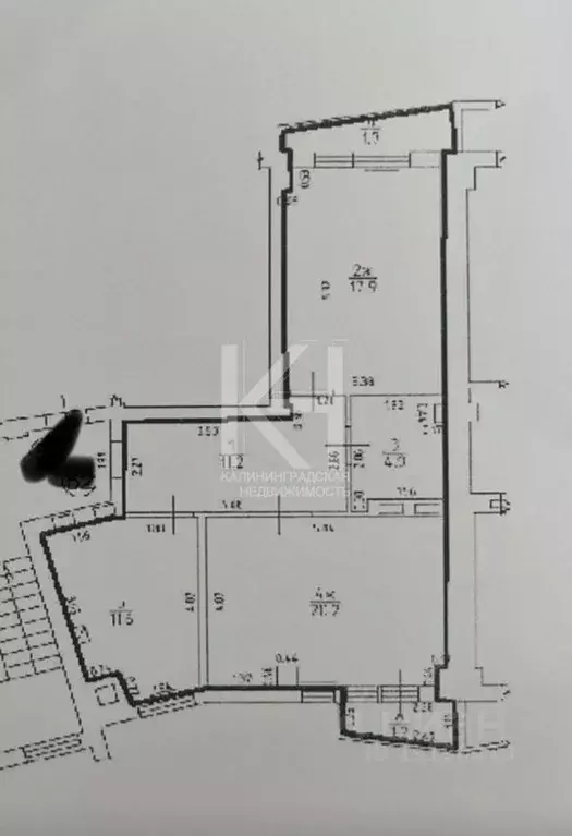 2-к кв. Калининградская область, Калининград Орудийная ул., 20В (65.8 ... - Фото 1