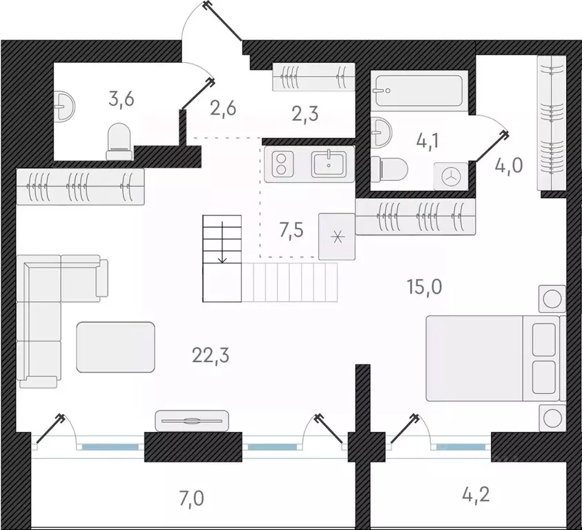 3-к кв. Новосибирская область, Новосибирск ул. Аэропорт, 64 (76.5 м) - Фото 0