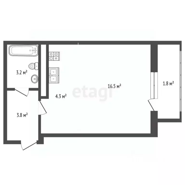 Студия Московская область, Балашиха ш. Косинское, 6 (31.5 м) - Фото 2