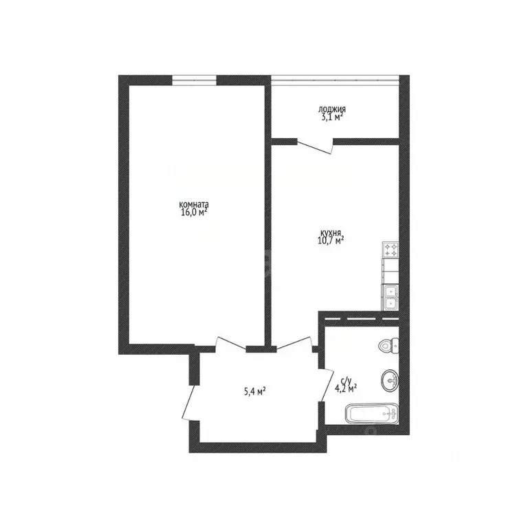 1-к кв. Краснодарский край, Краснодар Московская ул., 118к1 (36.3 м) - Фото 1