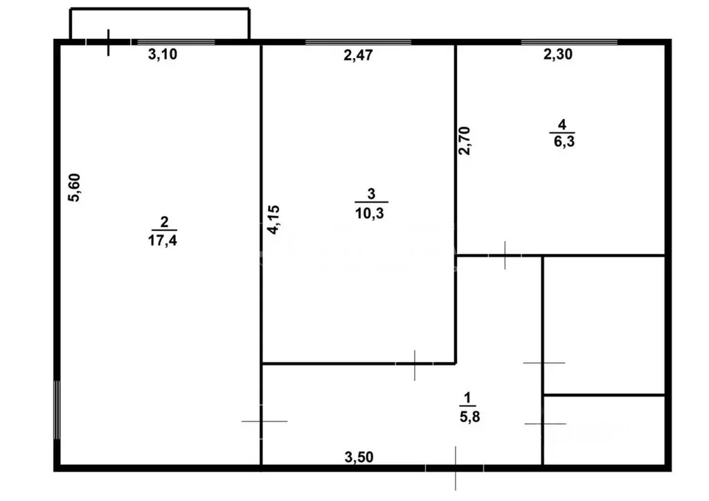 2-к кв. Кемеровская область, Кемерово Пролетарская ул., 19 (42.0 м) - Фото 2