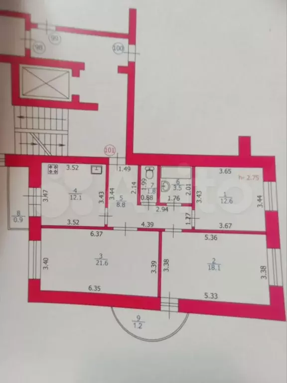 3-к. квартира, 80 м, 5/8 эт. - Фото 0